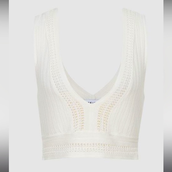 White knit lace crop top by Reiss - Picture 3 of 10